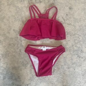 Girls ruffle top bikini swimsuit